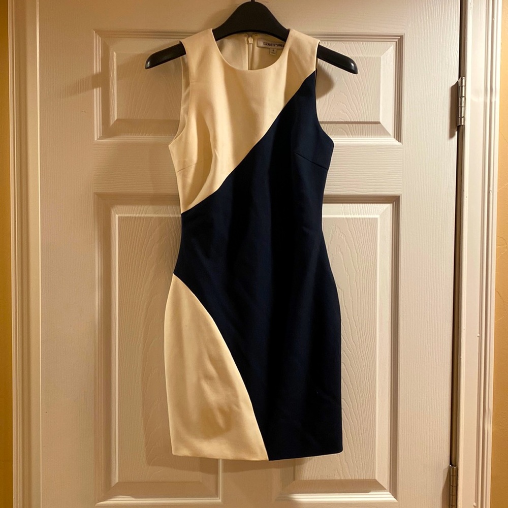 Elizabeth and James.  Black & White Dress. 31” length